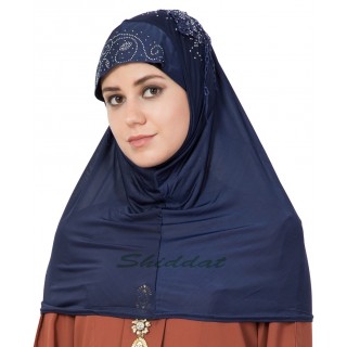 Jersey Instant Hijab - Navy Blue